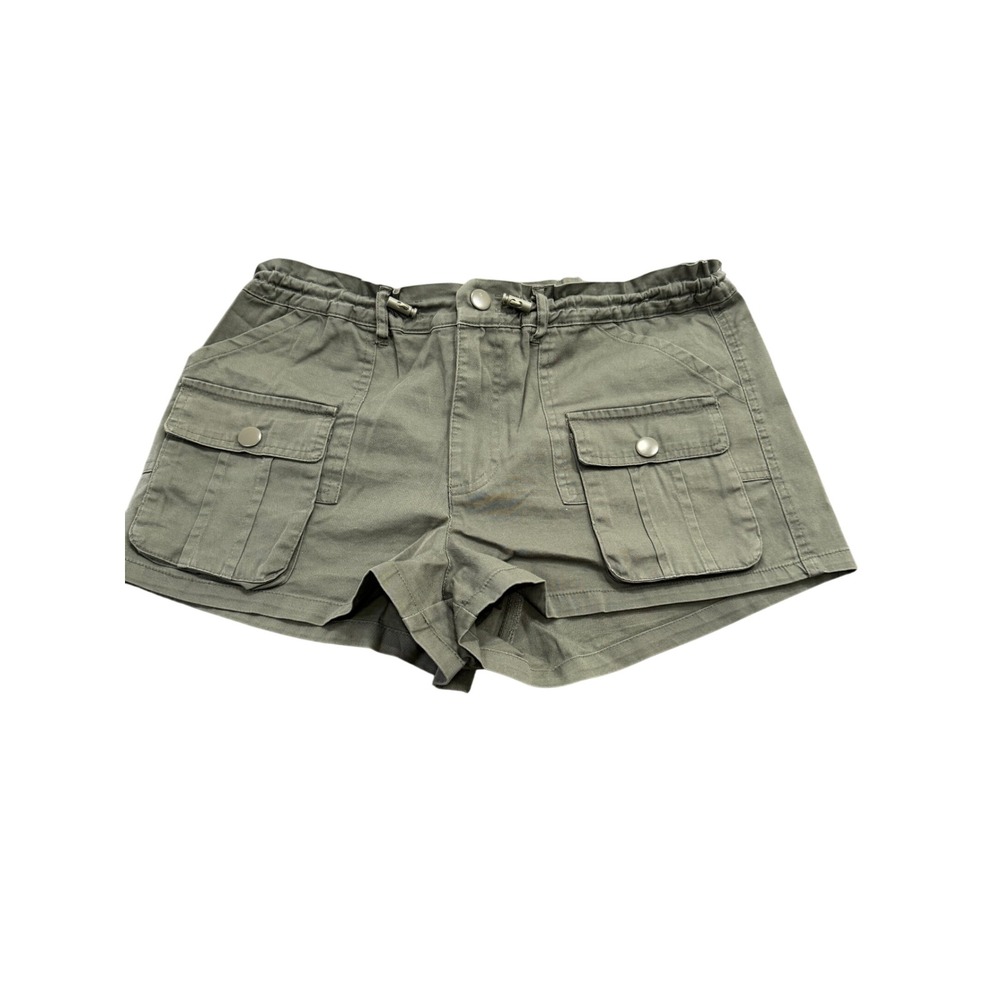 Aeropostale Womens XS Olive Green Low Rise Cargo Shorty Cotton Blend Shorts
